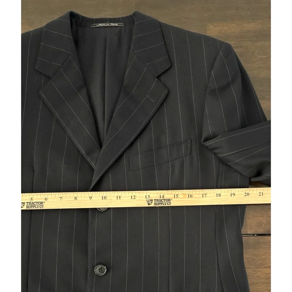 Ermenegildo Zegna Mens Trofeo Wool Blazer 48R (Fits 42R) Navy Pinstripe Boyds